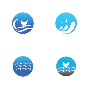 Su dalgası simgesi vektör çizim logosu