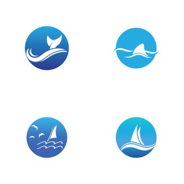 Su dalgası simgesi vektör çizim logosu