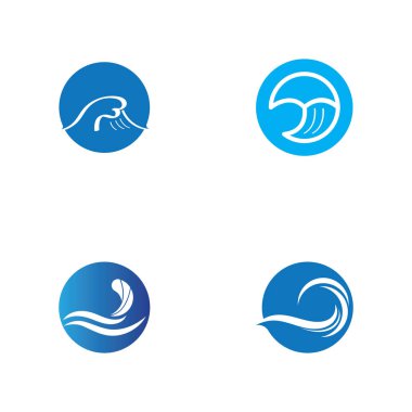 Su dalgası simgesi vektör çizim logosu