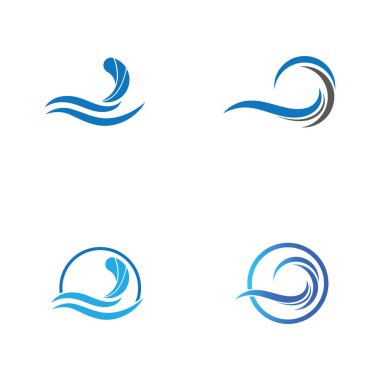 Su dalgası simgesi vektör çizim logosu