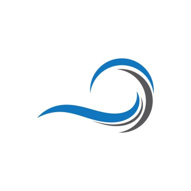 Su dalgası simgesi vektör çizim logosu