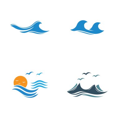 Su dalgası simgesi vektör çizim logosu