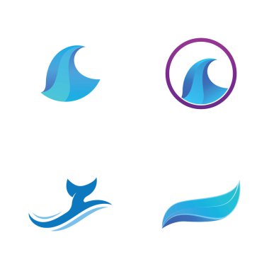 Su dalgası simgesi vektör çizim logosu