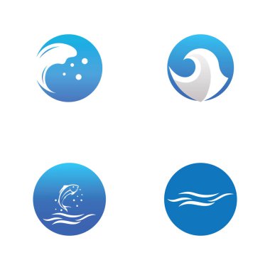 Su dalgası simgesi vektör çizim logosu