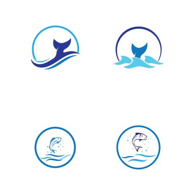 Su dalgası simgesi vektör çizim logosu