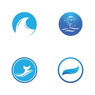 Su dalgası simgesi vektör çizim logosu