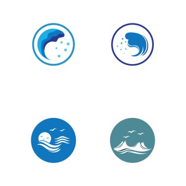 Su dalgası simgesi vektör çizim logosu