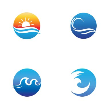 Su dalgası simgesi vektör çizim logosu