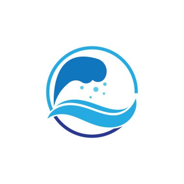 Su dalgası simgesi vektör çizim logosu