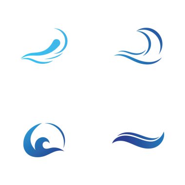 Su dalgası simgesi vektör çizim logosu