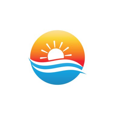 Su dalgası simgesi vektör çizim logosu