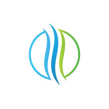 Su dalgası simgesi vektör çizim logosu