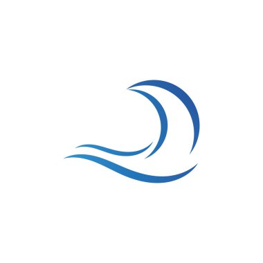 Su dalgası simgesi vektör çizim logosu