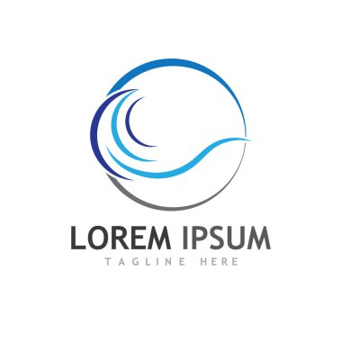 Su dalgası simgesi vektör çizim logosu