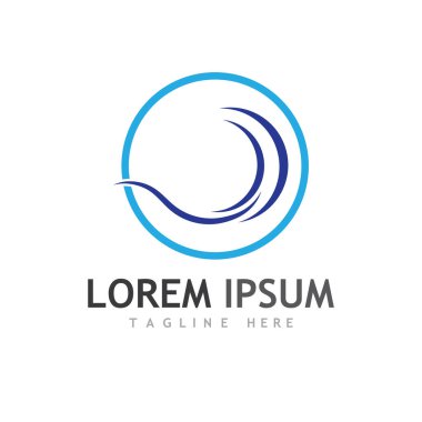Su dalgası simgesi vektör çizim logosu