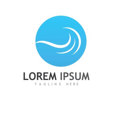 Su dalgası simgesi vektör çizim logosu