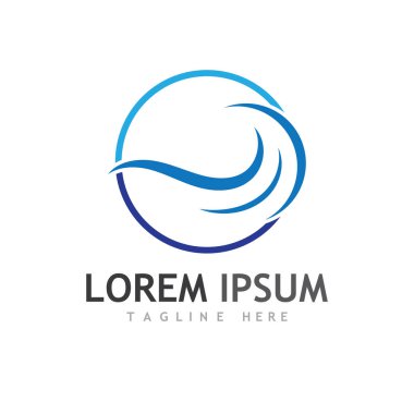 Su dalgası simgesi vektör çizim logosu