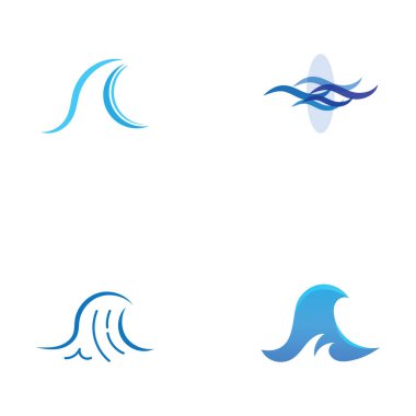 Su dalgası simgesi vektör çizim logosu