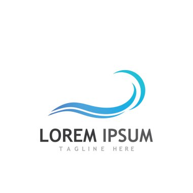 Su dalgası simgesi vektör çizim logosu