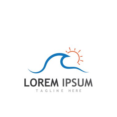 Su dalgası simgesi vektör çizim logosu