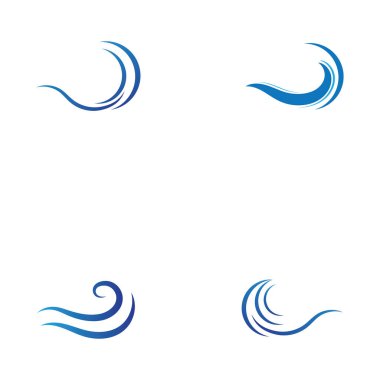 Su dalgası simgesi vektör çizim logosu