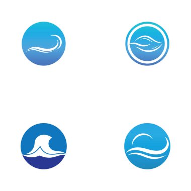 Su dalgası simgesi vektör çizim logosu