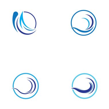 Su dalgası simgesi vektör çizim logosu