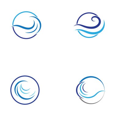 Su dalgası simgesi vektör çizim logosu