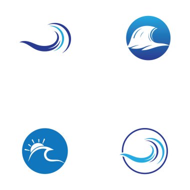 Su dalgası simgesi vektör çizim logosu