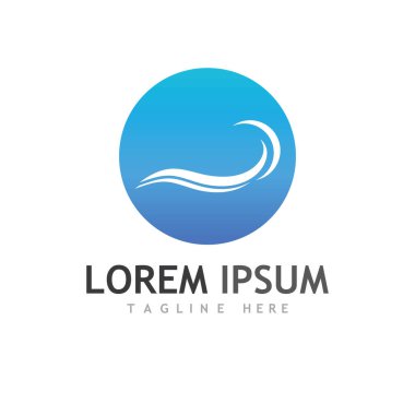 Su dalgası simgesi vektör çizim logosu