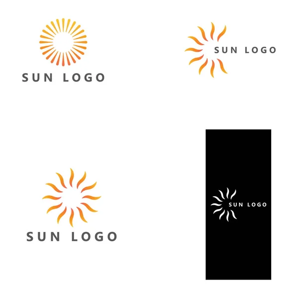 Sun Vector Illustrazione Icona Logo Template Design — Vettoriale Stock