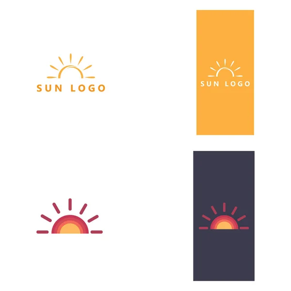 Sun Vector Illustrazione Icona Logo Template Design — Vettoriale Stock