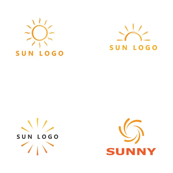 Sun Vector Ilustración Icono Logo Plantilla Diseño — Vector de stock