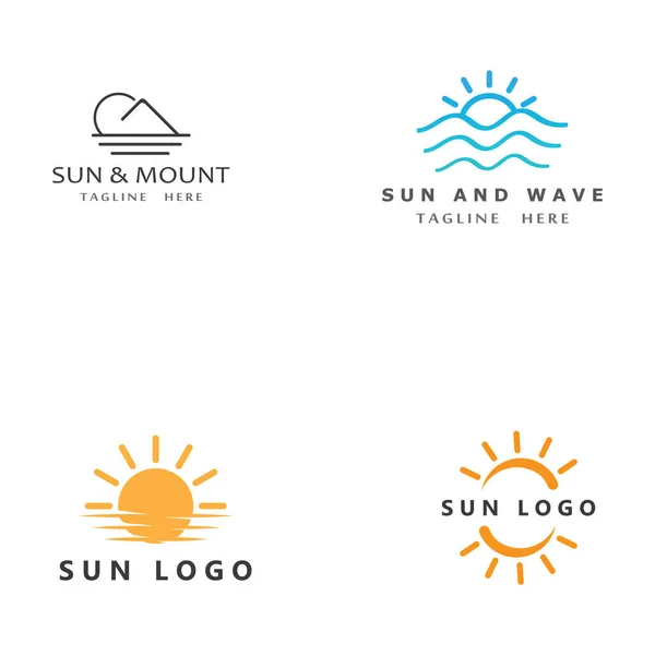 Sun Vector Ilustración Icono Logo Plantilla Diseño — Vector de stock