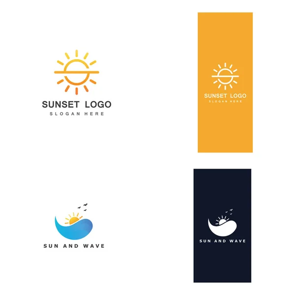 Sun Vector Ilustração Icon Logo Template Design —  Vetores de Stock