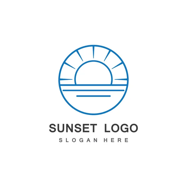 Ilustracja Wektora Słońca Ikona Logo Projekt Szablonu — Wektor stockowy