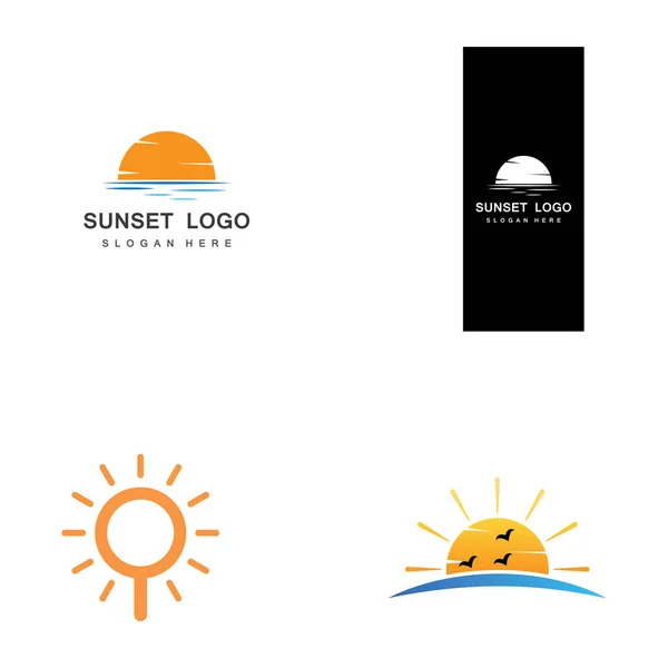Sun Vector Ilustração Icon Logo Template Design — Vetor de Stock