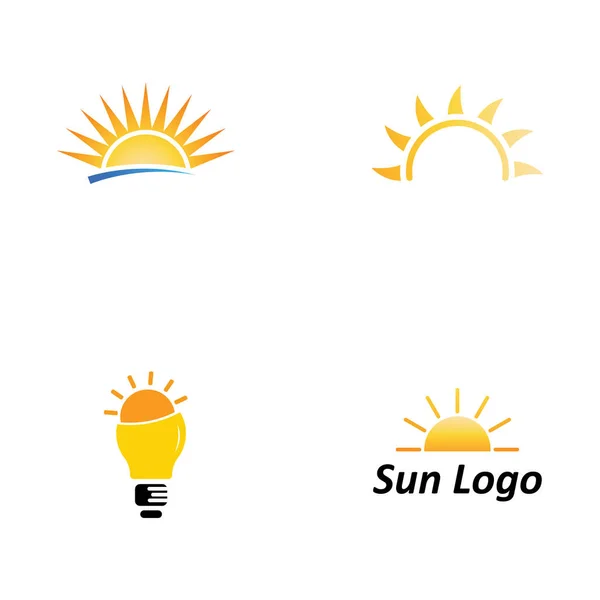 Sun Vector Ilustración Icono Logo Plantilla Diseño — Vector de stock