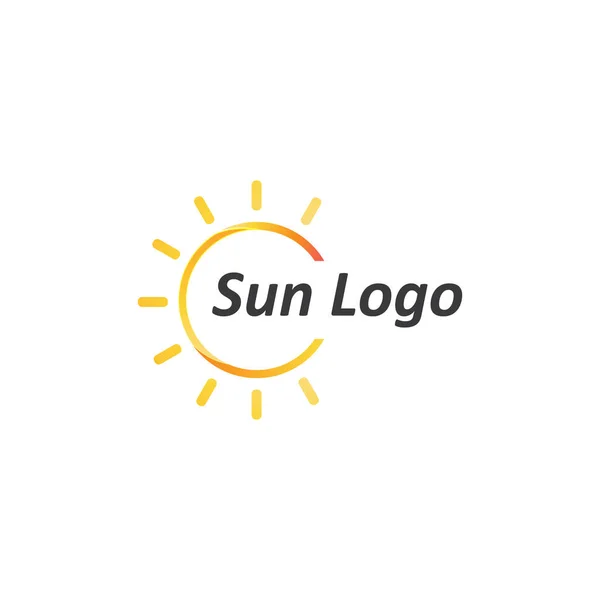 Sun Vector Illustrazione Icona Logo Template Design — Vettoriale Stock