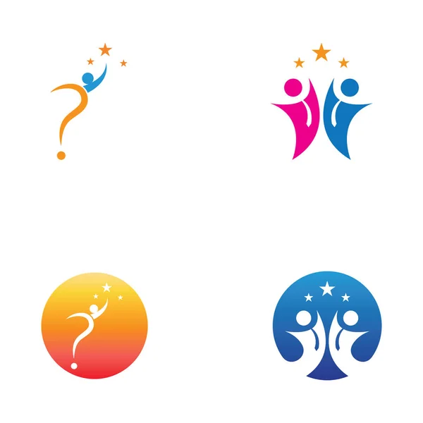 Люди Звезды Логотип Векторные Изображения — стоковый вектор