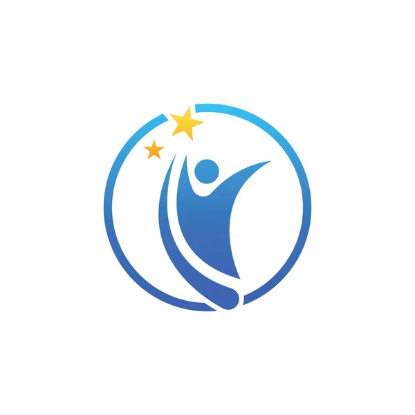 Persone Logo Stella Immagini Vettoriali — Vettoriale Stock