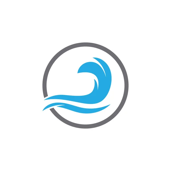 Ola Agua Icono Vector Ilustración Diseño Logo — Vector de stock