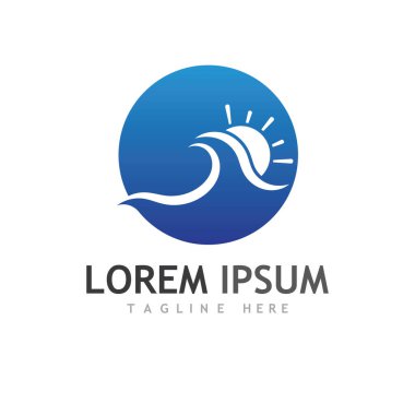 Su dalgası simgesi vektör çizim logosu