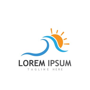 Su dalgası simgesi vektör çizim logosu