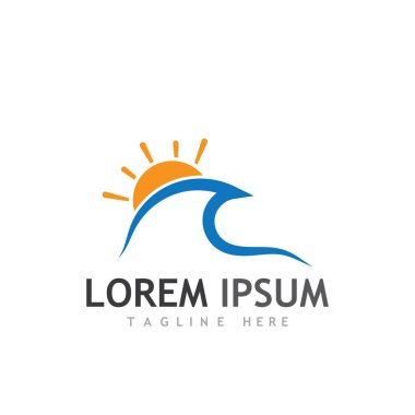 Su dalgası simgesi vektör çizim logosu