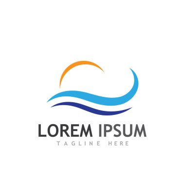 Su dalgası simgesi vektör çizim logosu
