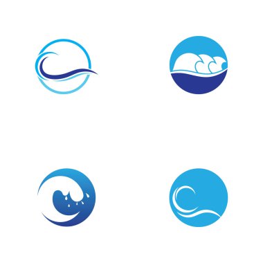 Su dalgası simgesi vektör çizim logosu