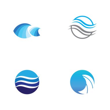 Su dalgası simgesi vektör çizim logosu
