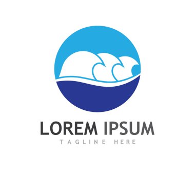 Su dalgası simgesi vektör çizim logosu