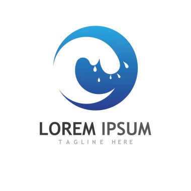 Su dalgası simgesi vektör çizim logosu
